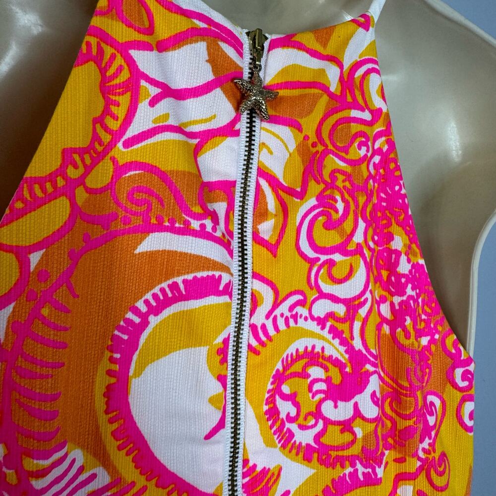 Lilly Pulitzer Annabelle Sunshine Yellow Sea And Be Seen Lace Shift Dress Sz 2 - Picture 8 of 10